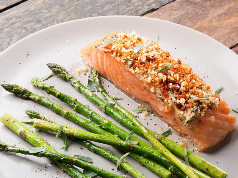 Roasted Salmon & Parmesan Asparagus