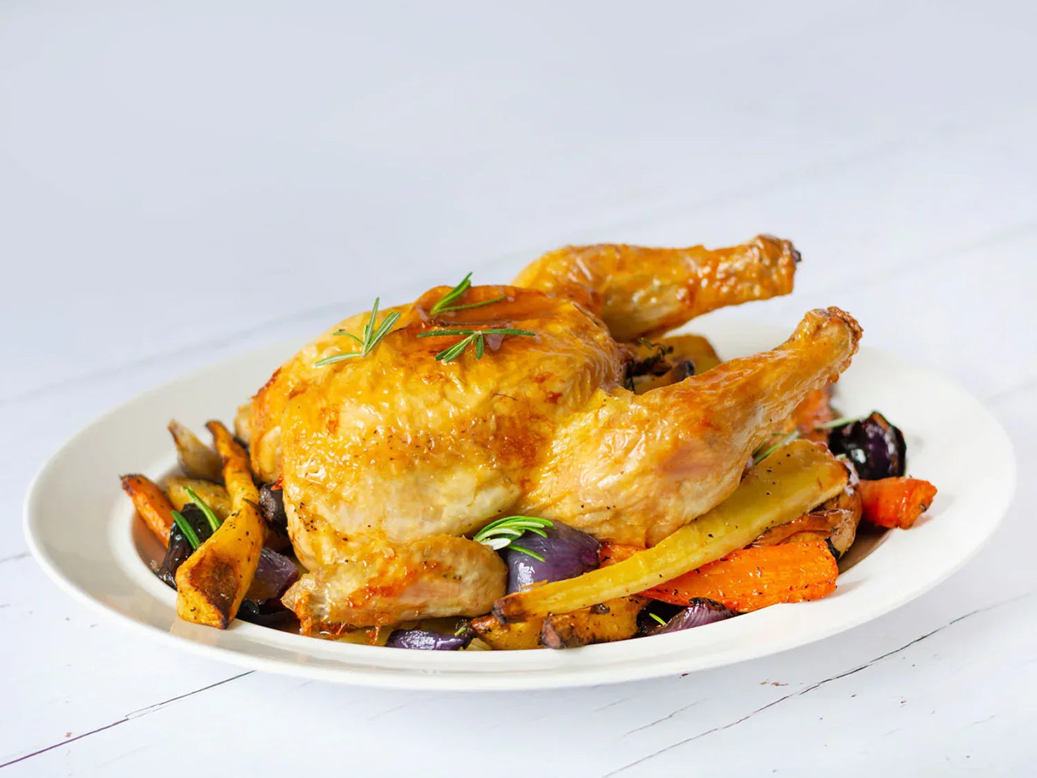 Air Fried Roast Chicken & Root Vegetables