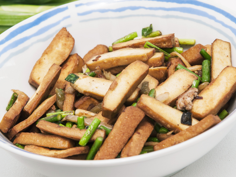 Air Fried Garlic Chili Tofu with Green Beans