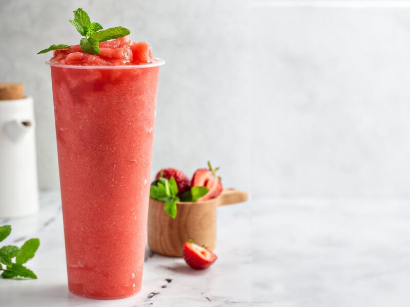 Minty Watermelon Strawberry Smoothie