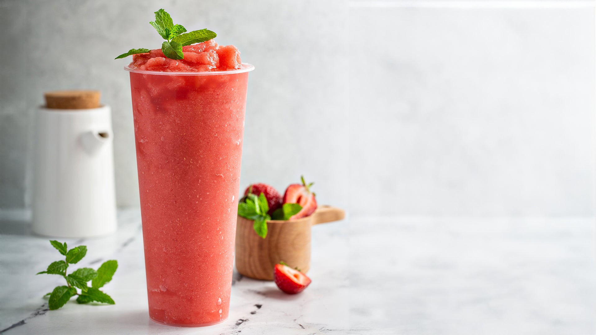 Minty Watermelon Strawberry Smoothie