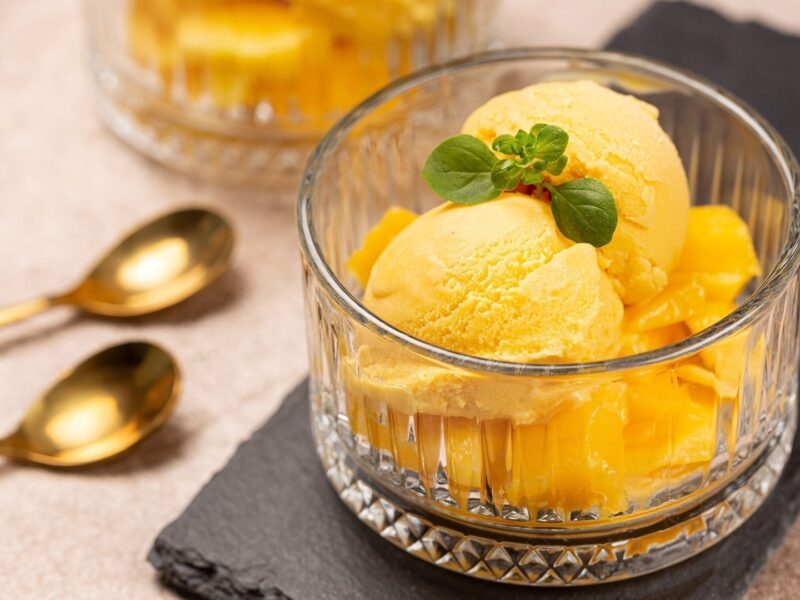 Mango with Basil Ice Cream