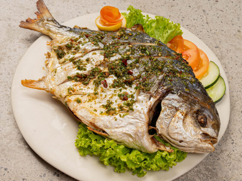 Grilled Pampano with Lime Chimichurri
