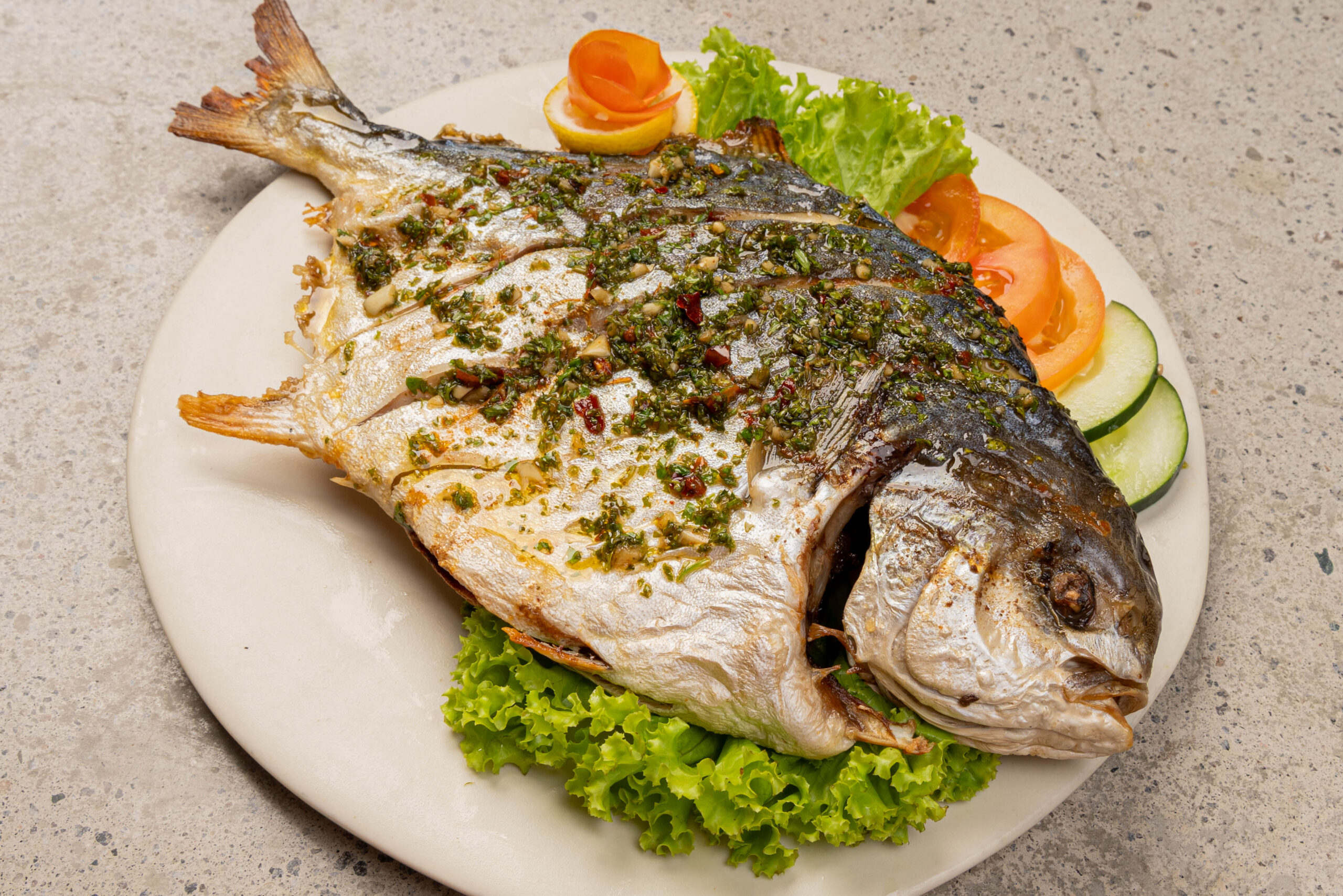 Grilled Pampano with Lime Chimichurri