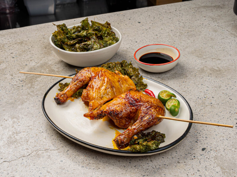 Air Fried Chicken Inasal with Kale Chips