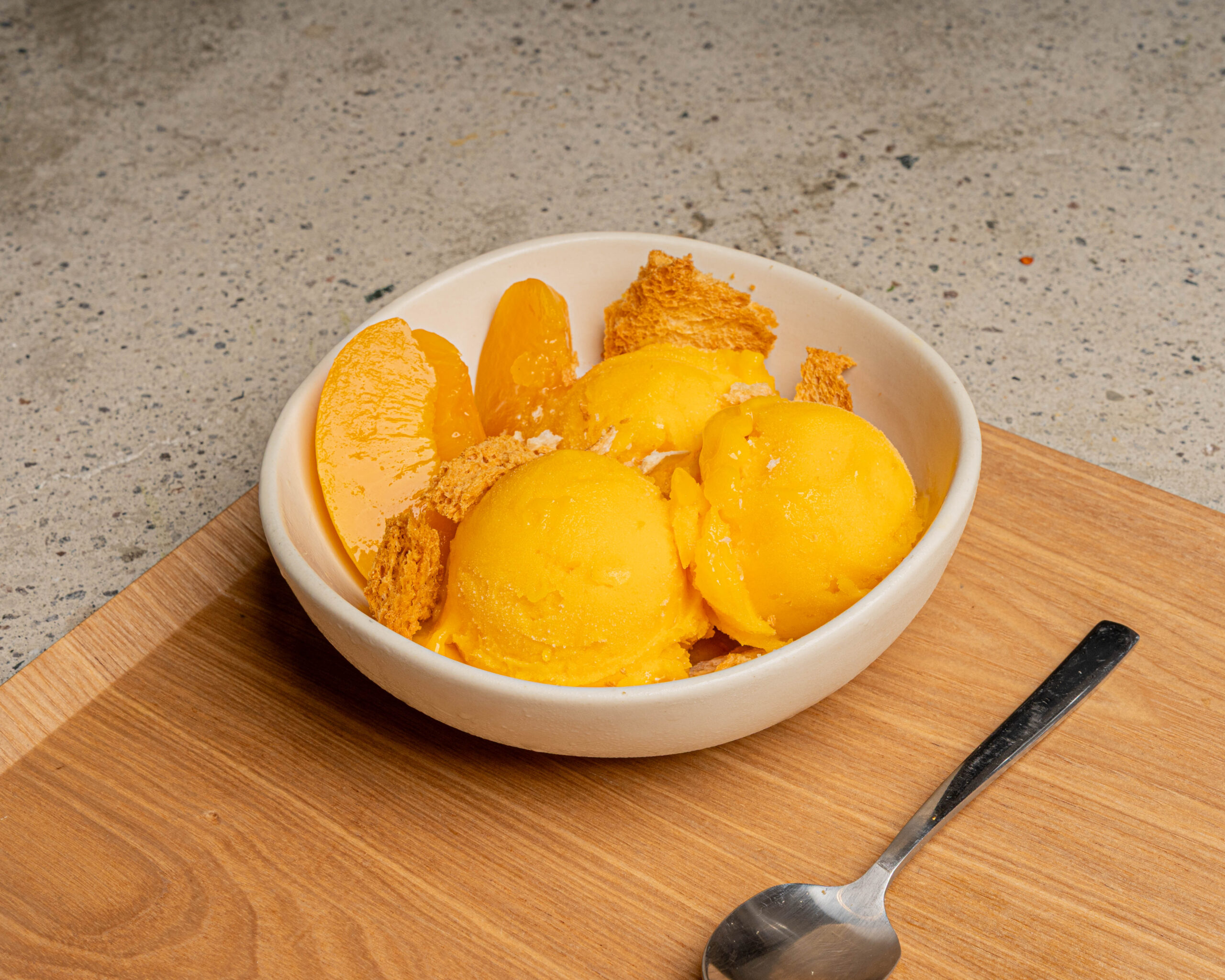 Peach Mango Pie Sorbet