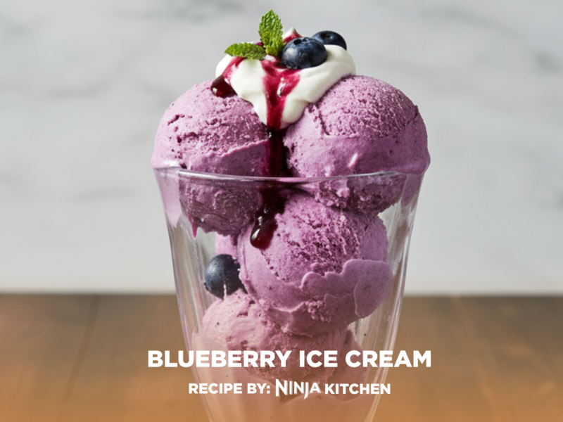 Homemade Blueberry Ice Cream