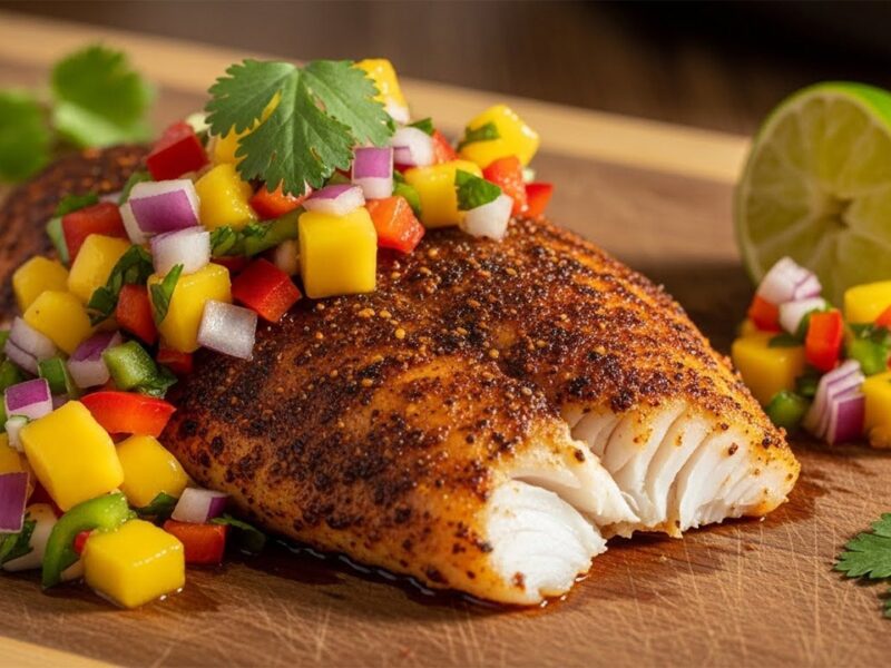 Air Fried Tilapia with Mango Salsa