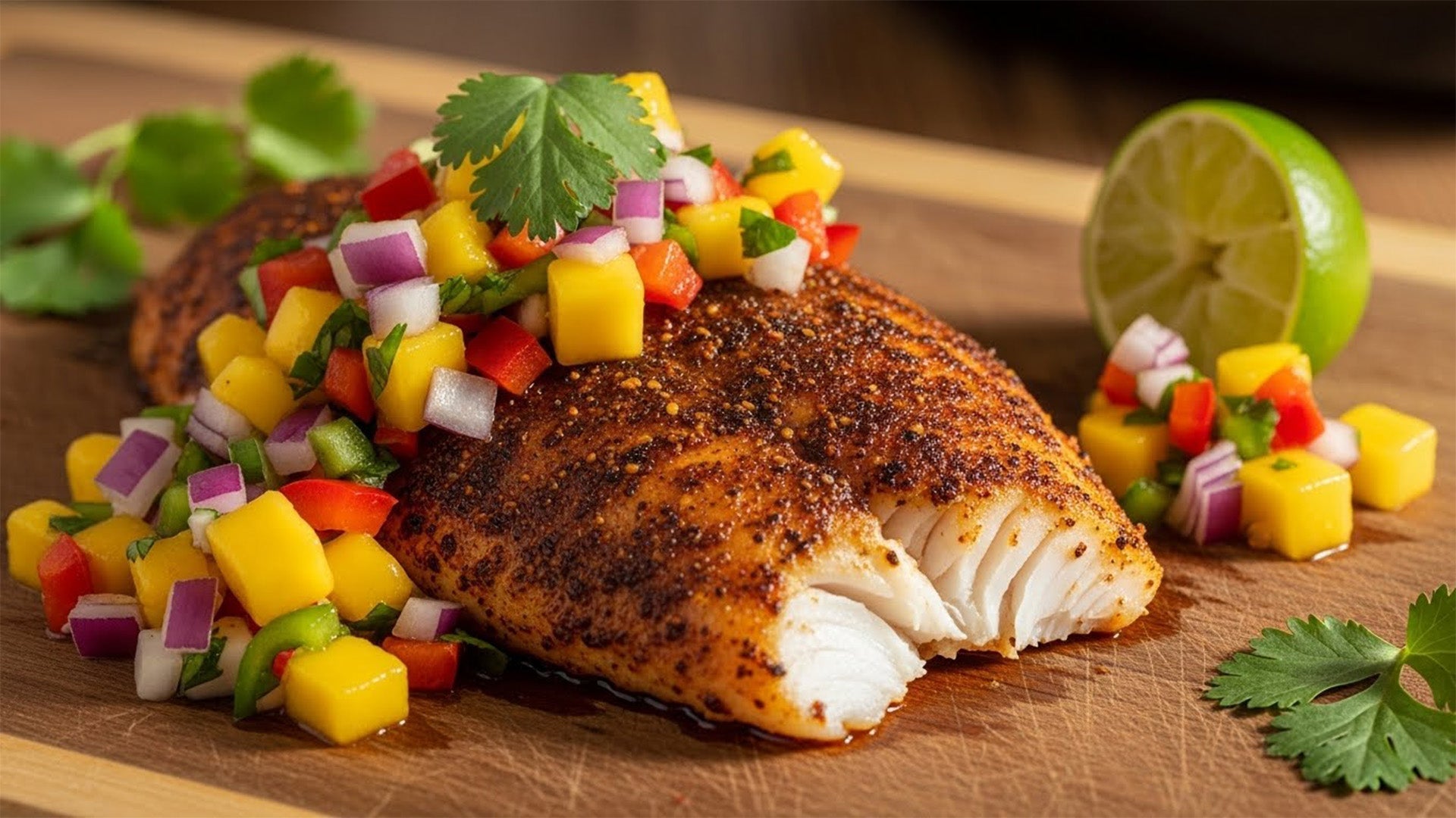 Air Fried Tilapia with Mango Salsa