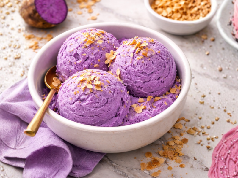 Homemade Ube Ice Cream