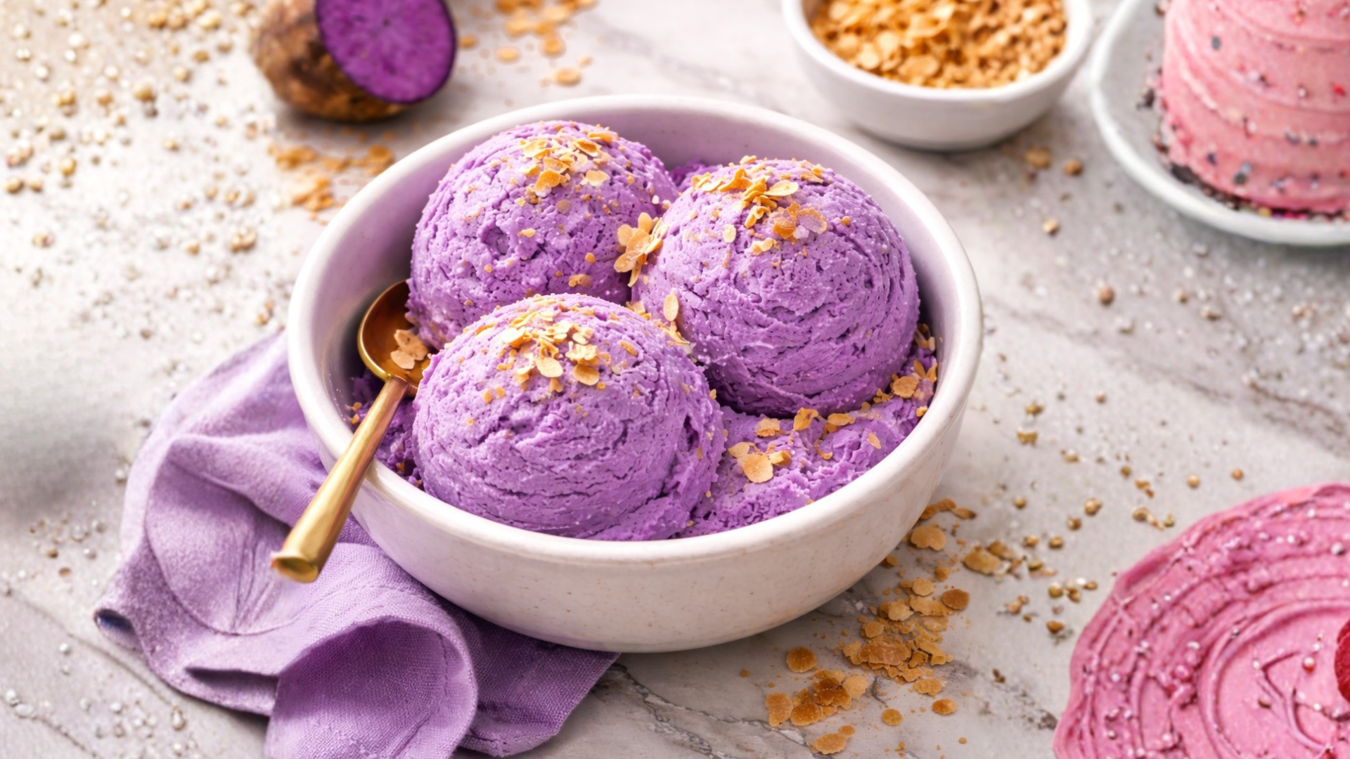 Homemade Ube Ice Cream