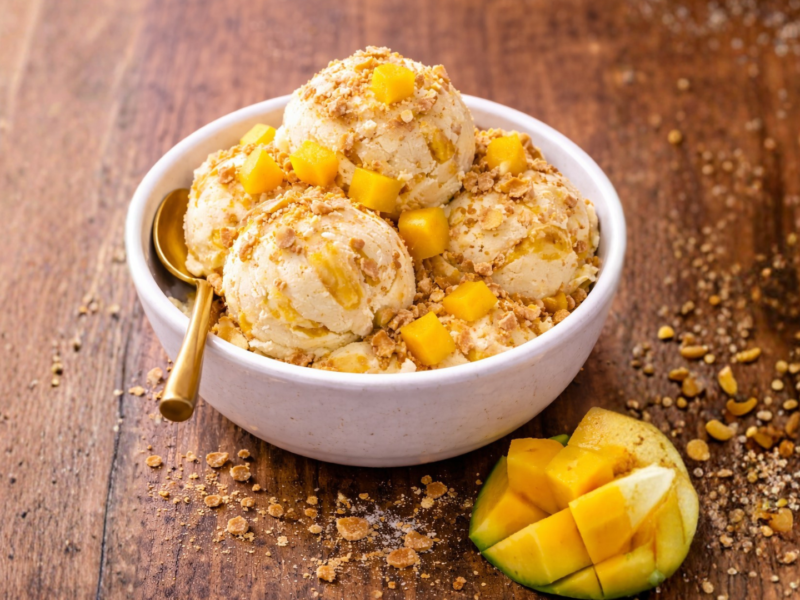 Homemade Mango Graham Ice Cream