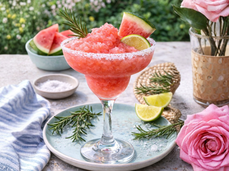 Watermelon Rosemary Margarita Slush