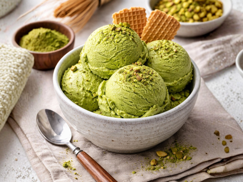 Homemade Matcha Ice Cream