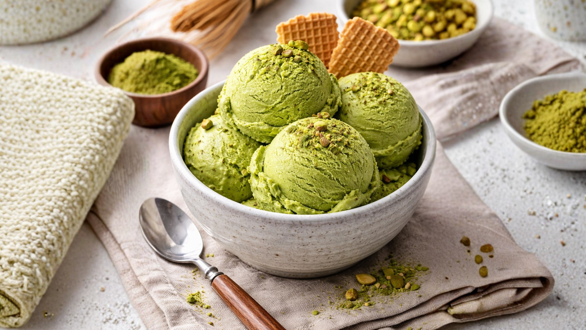 Homemade Matcha Ice Cream