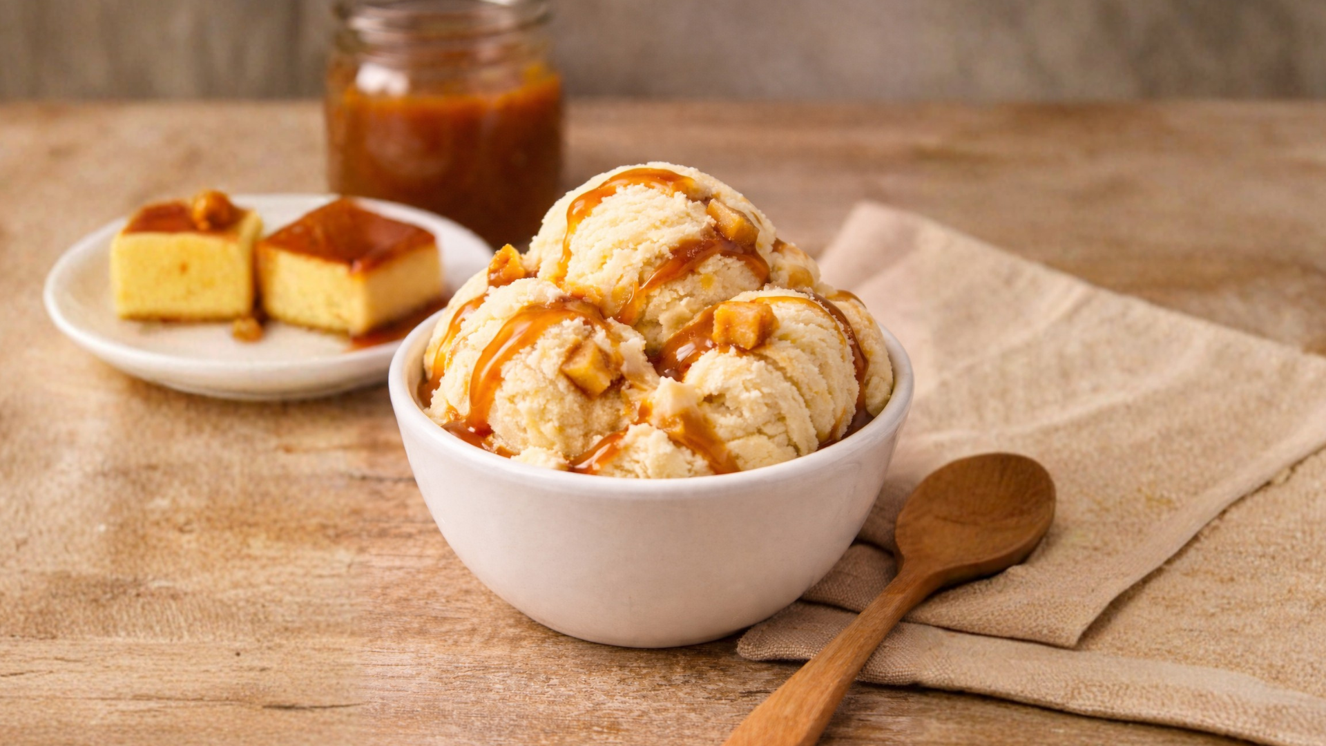 Homemade Leche Flan Ice Cream